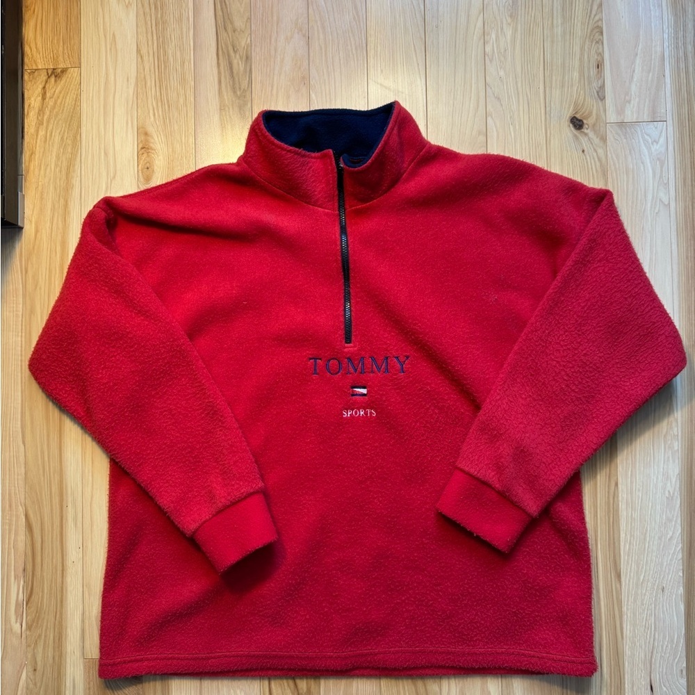 Tommy Sports Red Fleece Pullover